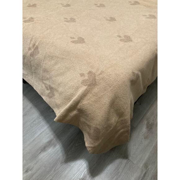 Vintage Heart Pattern Fleece Throw Blanket 80 x 58” Beige - Picture 3 of 9